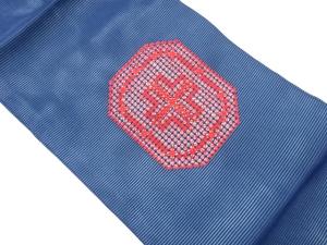 絽カットワーク多角形に抽象十字模様名古屋帯